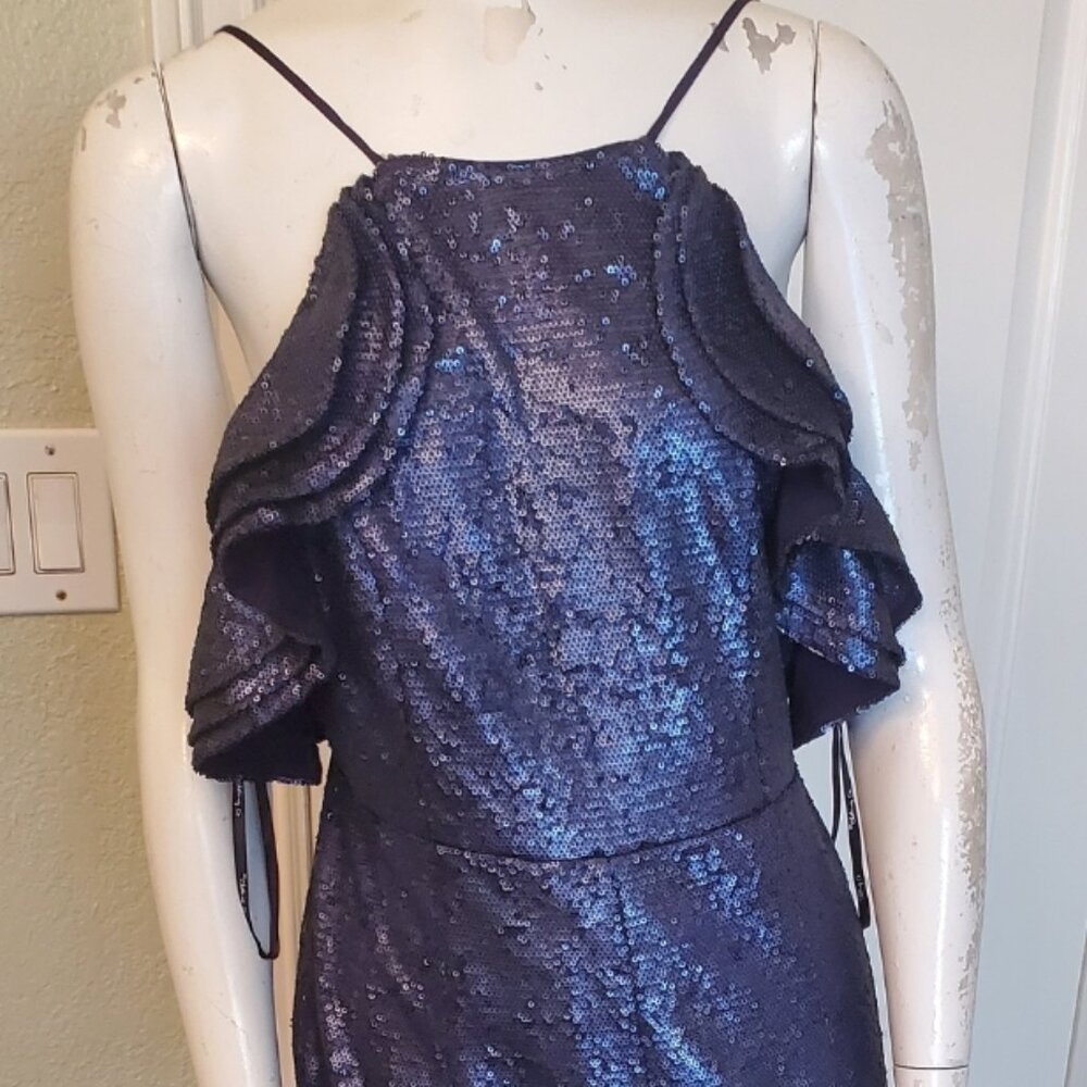 The Clothing Company Sequin Long Navy Blue Dress NWT